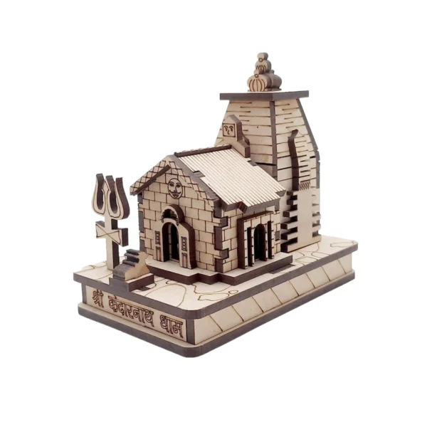 Kedarnath 3D Handcrafted Wooden Temple Model for Office, Home Mandir, Car Dashboard Decoration - The for Any Occasion, Such as Birthdays, Anniversaries, Weddings, and Friendship Day.