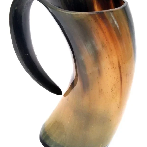 Hand Carving, 500 ML Size Handcrafted Drinking Horn Beer Mug, Container,tankard 6 inch (Pack of 1)