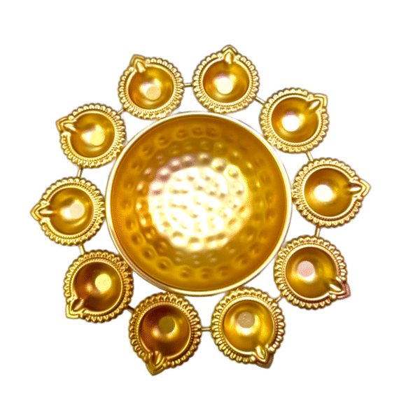 KIH Urli Bowl Flower Shape Floating Flowers & Tea Light Candles for Home Décor Housewarming Items (12 Inch)