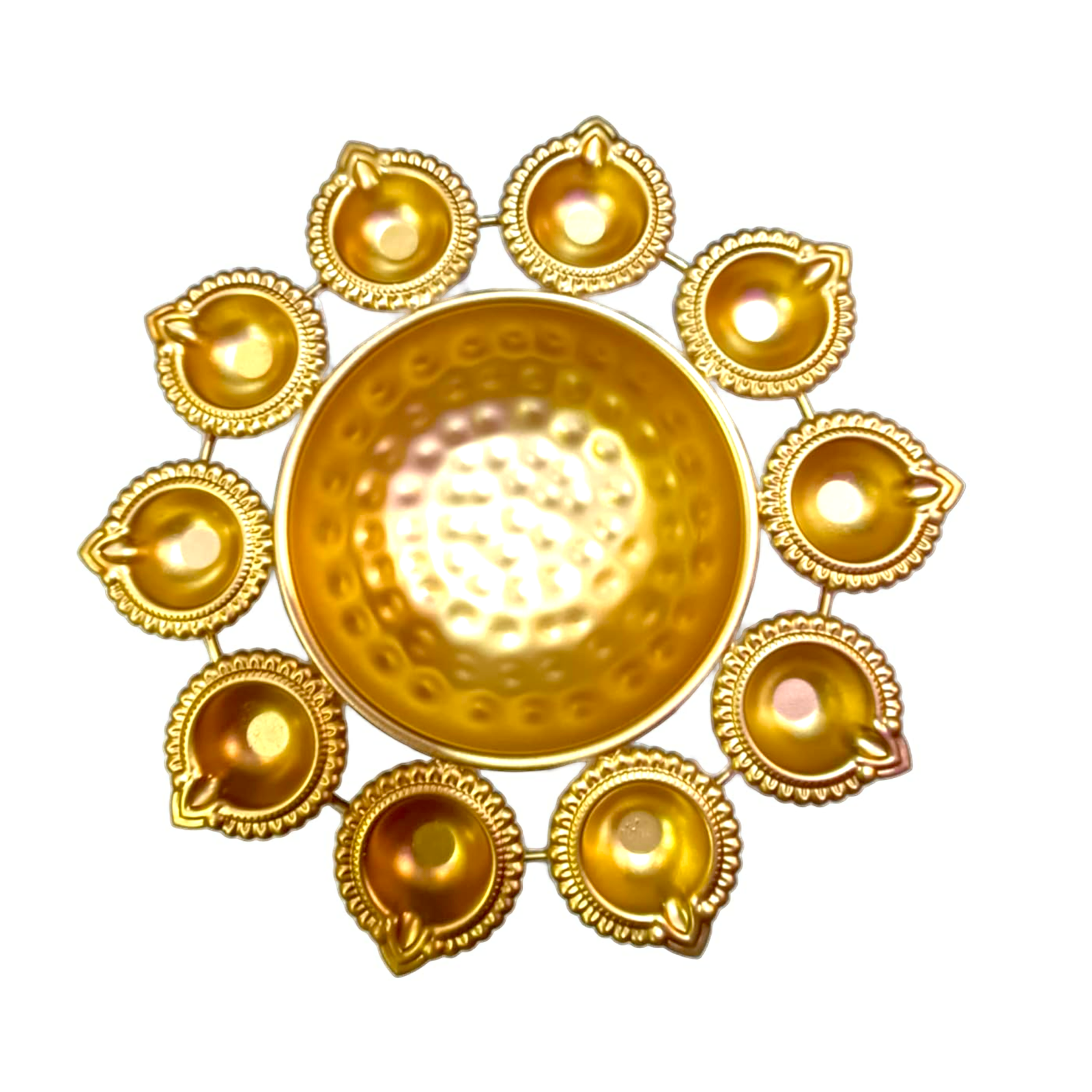 10-6-PhotoRoom-PhotoRoom.png KIH Urli Bowl Flower Shape Floating Flowers & Tea Light Candles for Home Décor Housewarming Items (12 Inch) - Image 1